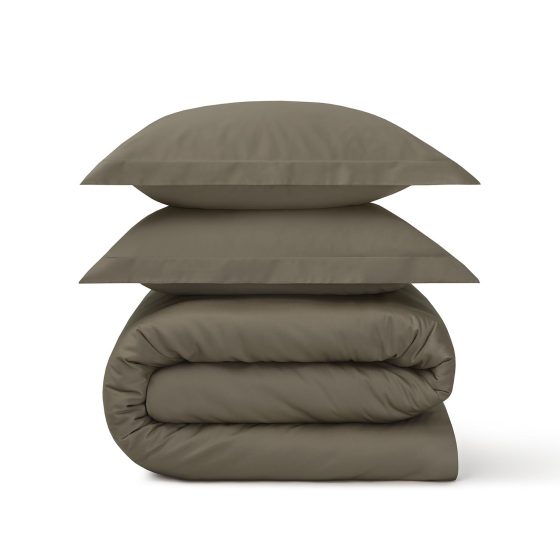 Jogo Capa de Edredão DiLuxe Liso Avelã Cetim 300 Fios