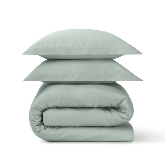 Jogo Capa de Edredão DiLuxe Liso Verde, Cetim 300 Fios